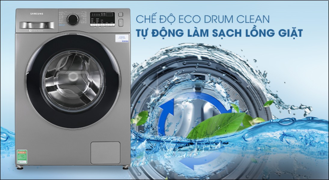 Đèn báo Eco Drum Clean sáng đỏ trên máy giặt Samsung