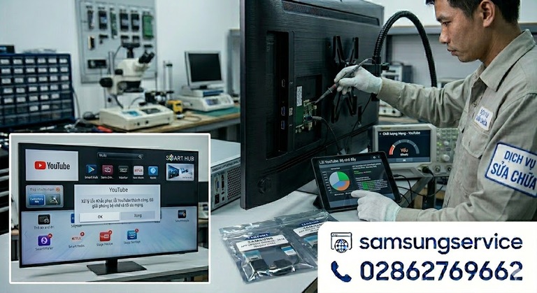 Sửa lỗi tivi Samsung không vào được Youtube do lỗi mạng và bộ nhớ đầy