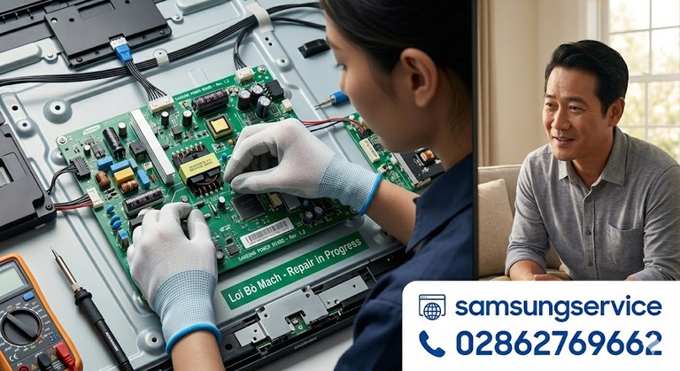 Thay bo khiển Mainboard Tivi Samsung bị lỗi không nhận tín hiệu