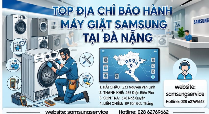 Chuyên viên tại địa chỉ bảo hành máy giặt Samsung tại Đà Nẵng tháo lồng thay chảng ba bị rỉ sét