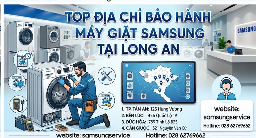 Chuyên viên từ địa chỉ bảo hành máy giặt Samsung tại Long An khắc phục bo mạch chủ máy giặt sấy