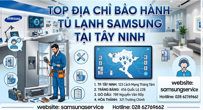 Trung tâm dịch vụ tại địa chỉ bảo hành tủ lạnh Samsung tại Tây Ninh cử thợ kiểm tra mạch Inverter tận nhà