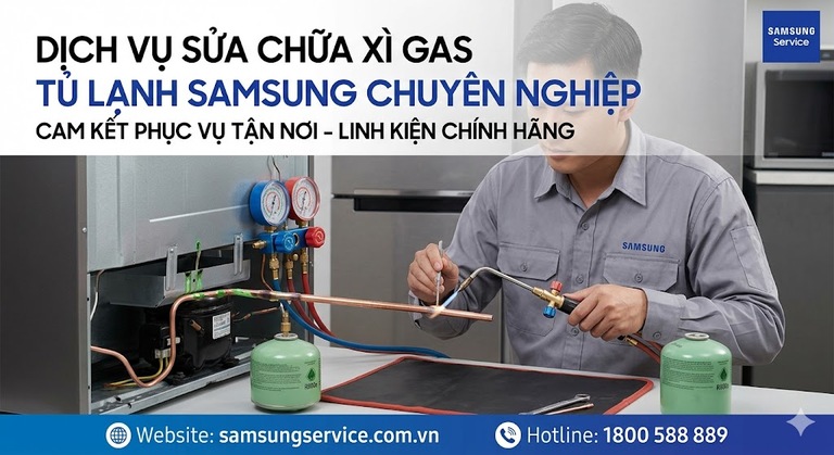 Tủ lạnh Samsung Inverter bị rò rỉ gas
