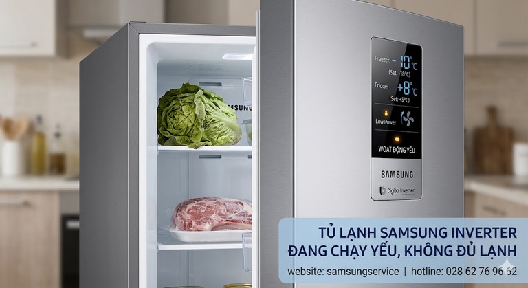 Thực phẩm nhanh hỏng do tủ lạnh Samsung Inverter chạy yếu