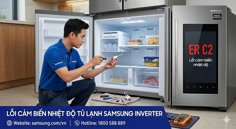 Thay thế cảm biến nhiệt độ sensor tủ lạnh Samsung Inverter