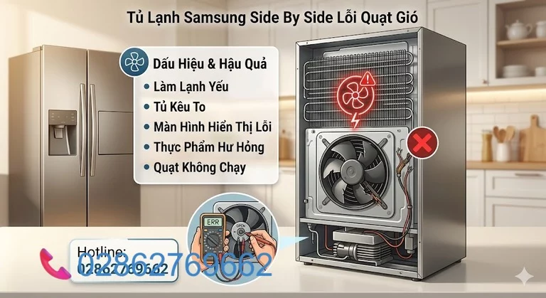 Tủ lạnh Samsung Side by Side lỗi quạt gió